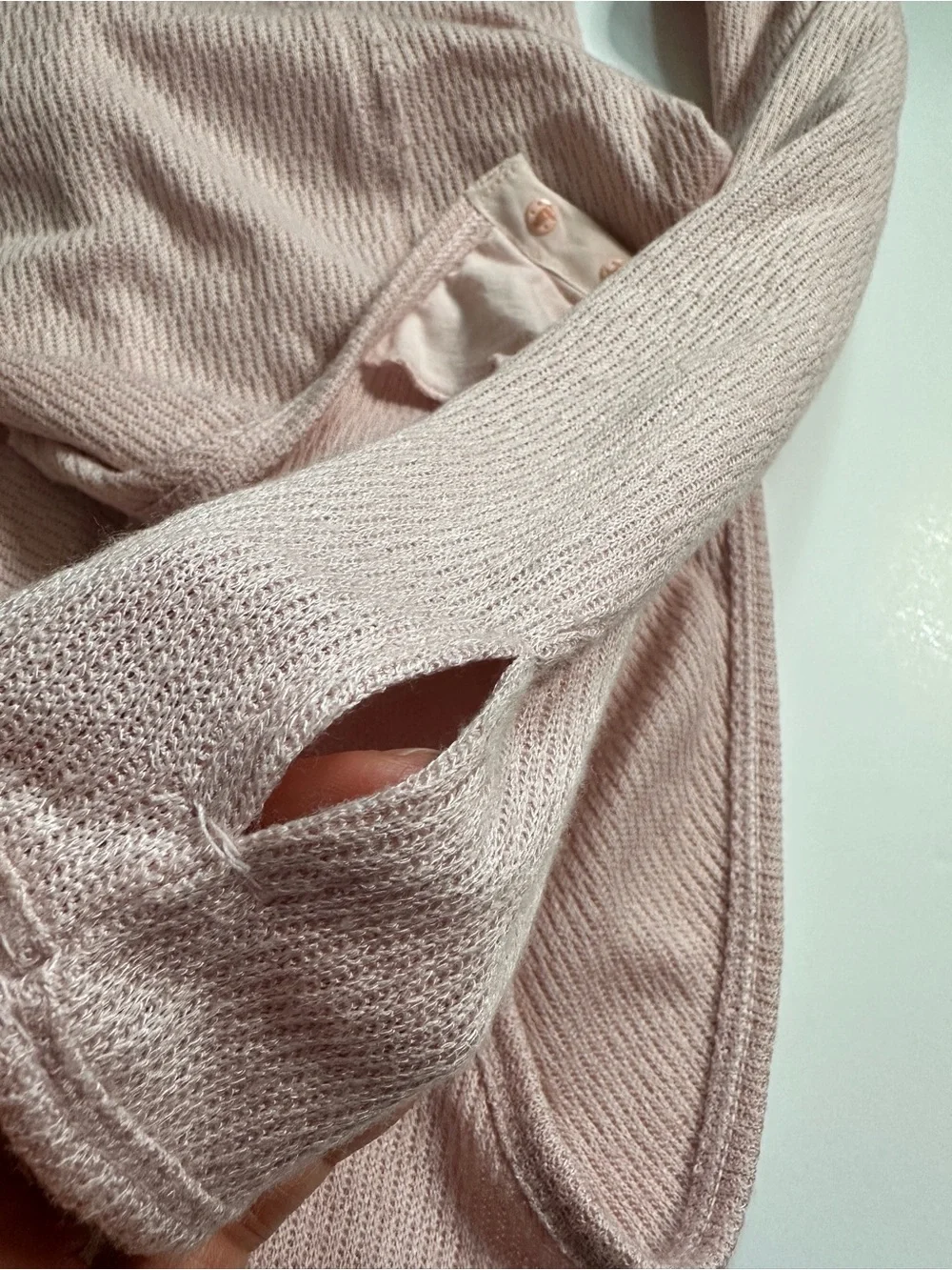 Free People We The Free Sloane Pink Henley Bodysuit NWT Thumbhole Top